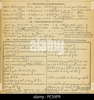 14 Bertillon - Identificazione anthropométrique (1893) 365 Foto Stock