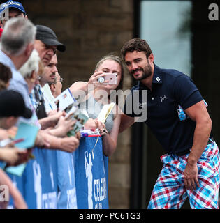 Celeb Cup Golf stelle della TV, musica e sport competere nel 2018 Celebrity Cup presso il Celtic Manor Resort Golf in Newport offre: Thom Evans dove: Newport, Regno Unito quando: 30 giu 2018 Credit: John Rainford/WENN Foto Stock