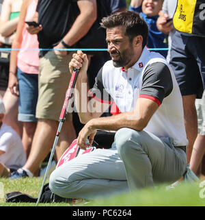 Celeb Cup Golf stelle della TV, musica e sport competere nel 2018 Celebrity Cup presso il Celtic Manor Resort Golf in Newport offre: Gethin Jones dove: Newport, Regno Unito quando: 30 giu 2018 Credit: John Rainford/WENN Foto Stock