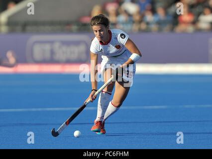 Londra, UK, 1 agosto 2018. Lucia Jimenez (ESP). Germania V SPAGNA. Match 29. Quarti. Womens Hockey World Cup 2018. Lee Valley hockey center. Queen Elizabeth Olympic Park. Stratford. Londra. Regno Unito. 01/08/2018. Foto Stock