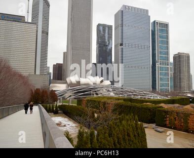 Sullo skyline di Chicago vicino edificio prudenziali Foto Stock