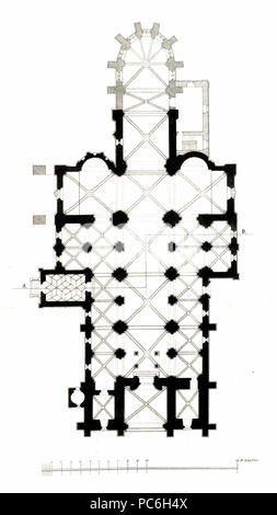 47 Jahrbuch MZK Band 03 - Kirchliche Baukunst in Siebenbürgen - Tafel 1 Grundriss Dom von Karlsburg Foto Stock