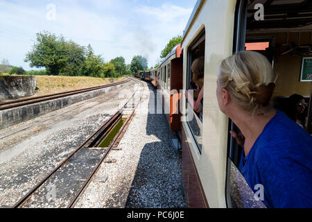 Il Chemin de Fer de la Baie de Somme, treno a vapore, Piccardia, Francia Foto Stock