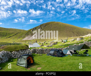 Le tende nel campeggio sulla St Kilda Foto Stock
