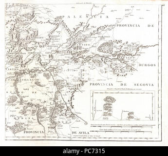 60 Mapa geográfico de la provincia de Valladolid 4de4 (1779, Tomás López) Foto Stock