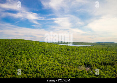 Vista da Brockway Mountain Drive. Vista panoramica della lussureggiante foresta deserto del Michigan settentrionale.da Brockway Mountain Drive nel porto di rame, Foto Stock