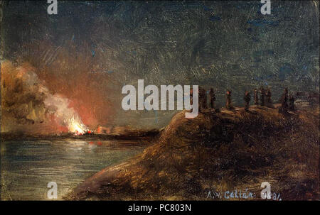 31 Akseli Gallen-Kallela-TULIPALON KATSELIJAT PITKÄNSILLAN RANNASSA Foto Stock