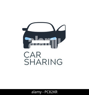 Car sharing icon design concept. Carsharing noleggio auto mobile app modello logo. noleggio auto simbolo Foto Stock