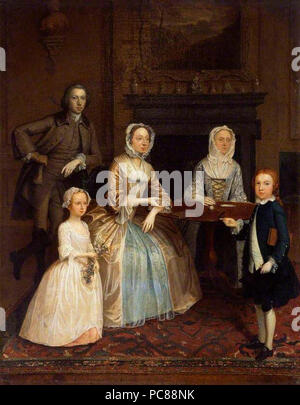 520 Richard Bull &AMP; famiglia (ABT 1751) Foto Stock