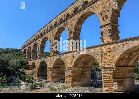 Pont du Gard, Vers-Pont-du-Gard, Gard, Nimes, Redessan, Francia Foto Stock