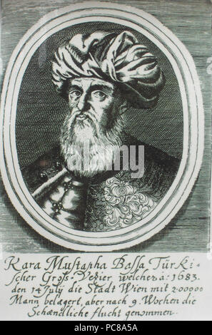 76 battaglia di Vienna.Kara Mustapha Baffa Foto Stock