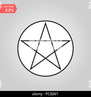 Wicca Pentagram segno icona. Elemento di religione icona segno per il concetto di mobile e le web app. eps 10 Illustrazione Vettoriale