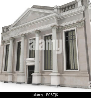 Edificio classico con colonne su un bianco. 3D illustrazione Foto Stock