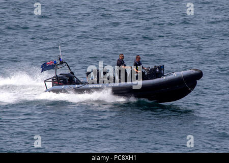 La difesa di Gibilterra polizia unità Marine scafo rigido barca gonfiabile Foto Stock