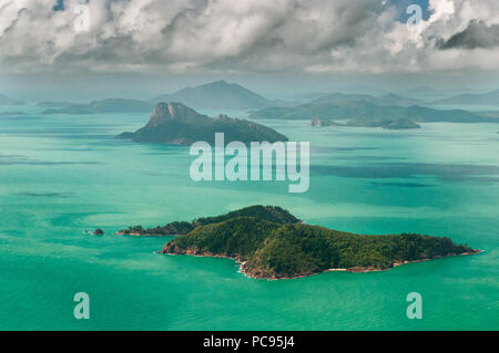 Antenna di Isola Preseverance nelle isole Whitsunday. Foto Stock