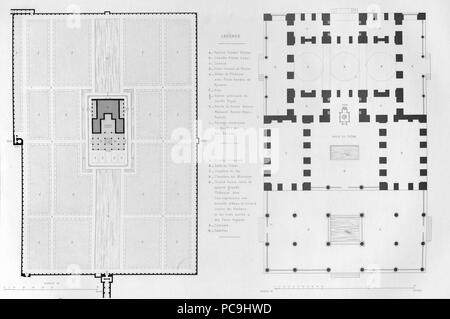 37 Il giardino e il padiglione Chehel Sotoun, mappa di Pascal Coste Foto Stock