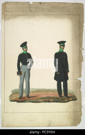 AGAD Przepisy dotyczące mundurów dla urzędników leśnych 0011. Foto Stock