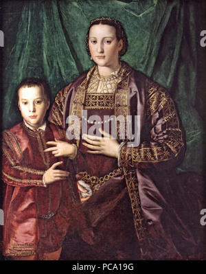 Agnolo Bronzino - Eleonora di Toledo con il figlio Francesco. Foto Stock