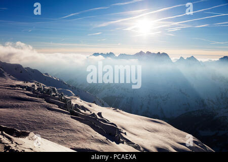 Il Glacier de Tour e Aiguilles Rouges, Chamonix Haute Savoie, Rhone Alpes, sulle Alpi francesi, Francia, Europa Foto Stock