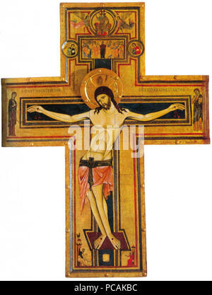 415 Michele di Baldovino, Croce dipinta, Pisa, chiesa di San Pietro in Vinculis Foto Stock