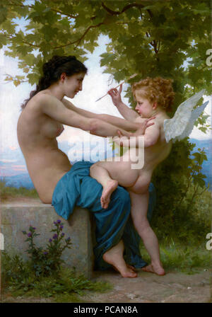 22 una giovane ragazza difendersi contro Eros da William-Adolphe Bouguereau Foto Stock