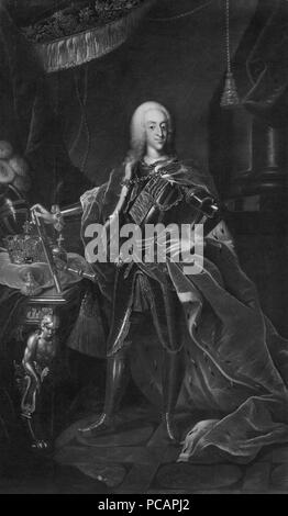 55 Kristian VI, 1699-1746, kung av Danmark och Norge (Johann Salomon Wahl) - Nationalmuseum - 15802 Foto Stock