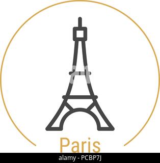 Parigi, Francia vettore Icona di linea Illustrazione Vettoriale