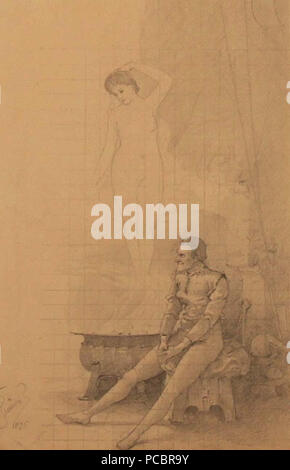 28 Karel Šimůnek (1869-1942) - skica obrazu (1895) Foto Stock