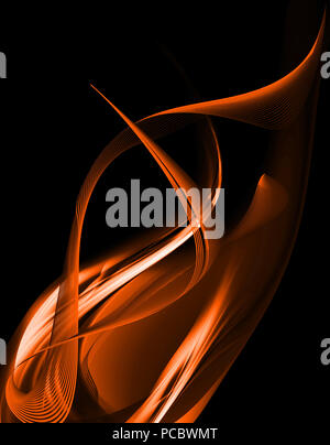 Arancione fiamma astratta su sfondo scuro Foto Stock