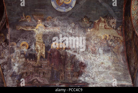 47 dipinti nella chiesa della Theotokos Peribleptos di Ohrid 0268 Foto Stock