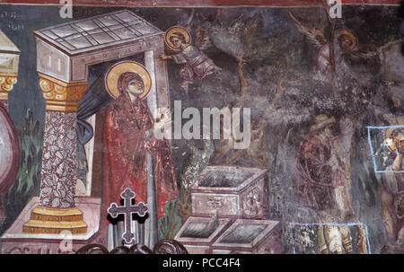 47 dipinti nella chiesa della Theotokos Peribleptos di Ohrid 0263 Foto Stock