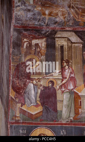 47 dipinti nella chiesa della Theotokos Peribleptos di Ohrid 0259 Foto Stock
