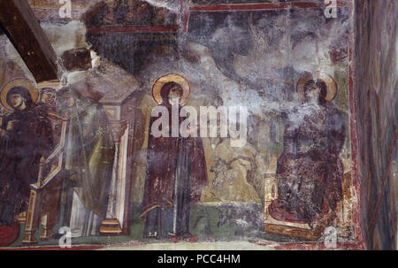 47 dipinti nella chiesa della Theotokos Peribleptos di Ohrid 0258 Foto Stock