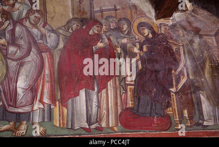 47 dipinti nella chiesa della Theotokos Peribleptos di Ohrid 0256 Foto Stock