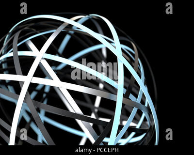 Abstract sfera futuristico di anelli Foto Stock