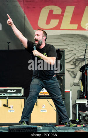 Mansfield, Ohio, 15 luglio 2008. Neil Fallon della banda della frizione a Inkarceration Fest 2018. Credito: Ken Howard/Alamy Foto Stock