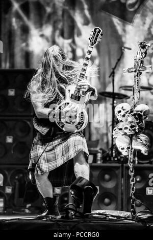 Mansfield, Ohio, 15 luglio 2008. Zakk Wylde, Black Label Society presso Inkarceration Fest 2018. Credito: Ken Howard/Alamy Foto Stock