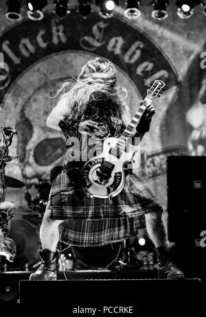 Mansfield, Ohio, 15 luglio 2008. Zakk Wylde, Black Label Society presso Inkarceration Fest 2018. Credito: Ken Howard/Alamy Foto Stock