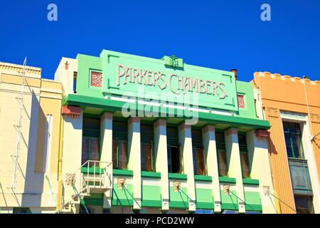 Camere di Parkers edificio Art Deco, Napier Hawkes Bay, Isola del nord, Nuova Zelanda, Pacific Foto Stock