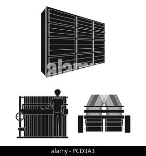 Industria tessile icone nere in set di raccolta per design.apparecchiature tessili e tessuti simbolo vettore illustrazione stock. Illustrazione Vettoriale