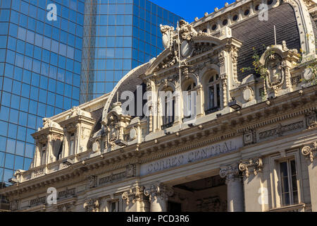 Correo Centrale (Central Post Office), Edificio storico, Plaza de Armas, Santiago Centro de Santiago de Cile, Cile, Sud America Foto Stock