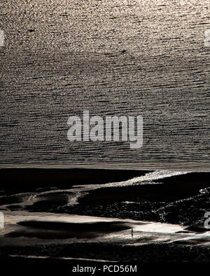 Spiaggia a bassa marea a Ross on Wye, costa del Galles Settentrionale Foto Stock