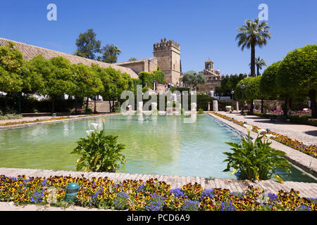 Giardini dell'Alcazar de los Reyes Cristianos, Sito Patrimonio Mondiale dell'UNESCO, Cordoba, Andalusia, Spagna, Europa Foto Stock