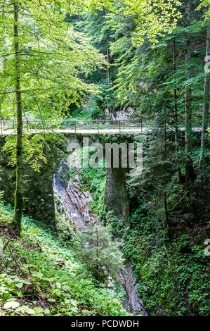L'antico ponte romano di Croina, Tiarno Di Sotto, Italia. Foto Stock