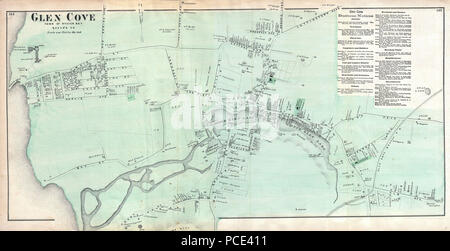 10 1873 birre Mappa di Glen Cove, Queens, a New York City - Geographicus - GlenCove-birre-1873 Foto Stock