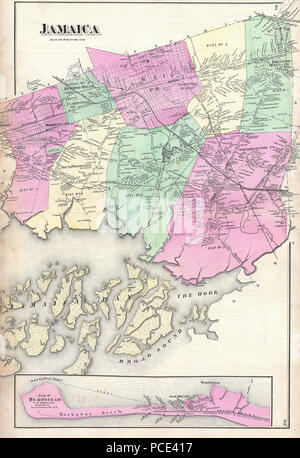10 1873 birre Mappa di Giamaica, Queens, a New York City - Geographicus - Giamaica-birre-1873 Foto Stock