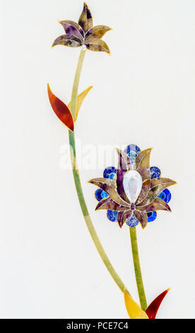 Elementi di mosaici floreali in Sheikh Zayed Grande Moschea di Abu Dhabi, Emirati arabi uniti Foto Stock