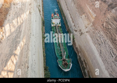 Vista del Canale di Corinto, Grecia Foto Stock