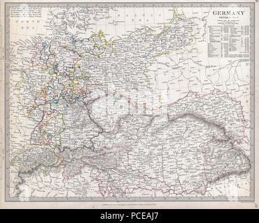 7 1840 S.D.U.K. Mappa di Germania - Geographicus - Germania-sduk-1840 Foto Stock