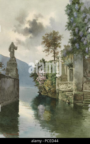 32 Alberto Prosdocimi Steintreppe zum Seeufer Foto Stock